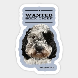 Cockapoo / Doodle Dog Sock Thief Sticker